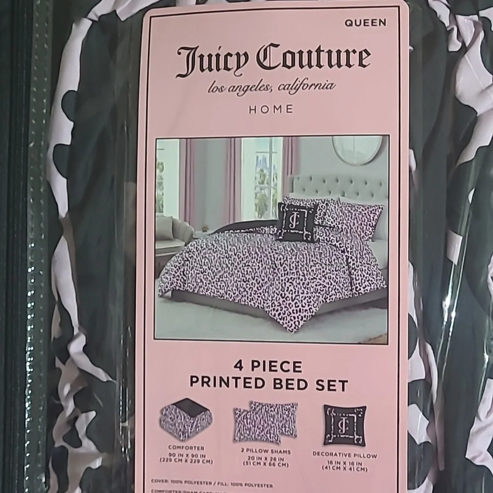 Juicy Couture Leopard Print Comforter Set - Queen